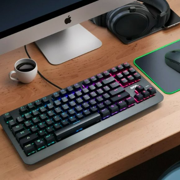 onn. RGB Mechanical Gaming Keyboard Blue Switches, 6ft USB Cable, Black. - Picture 6 of 6